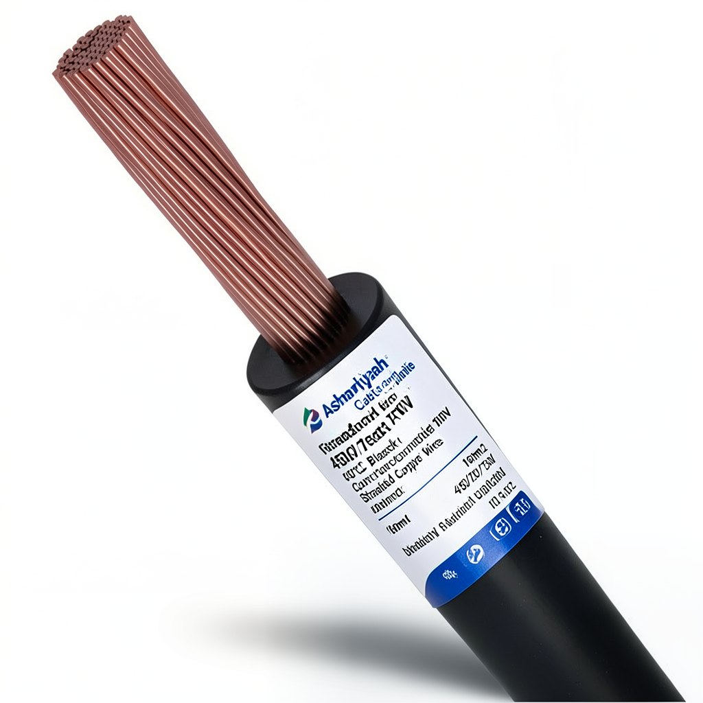 16mm2 Stranded Electric Wire 450/750V Copper Conductor PVC 70°C Black | Asharqiyah Cables Company for Industry