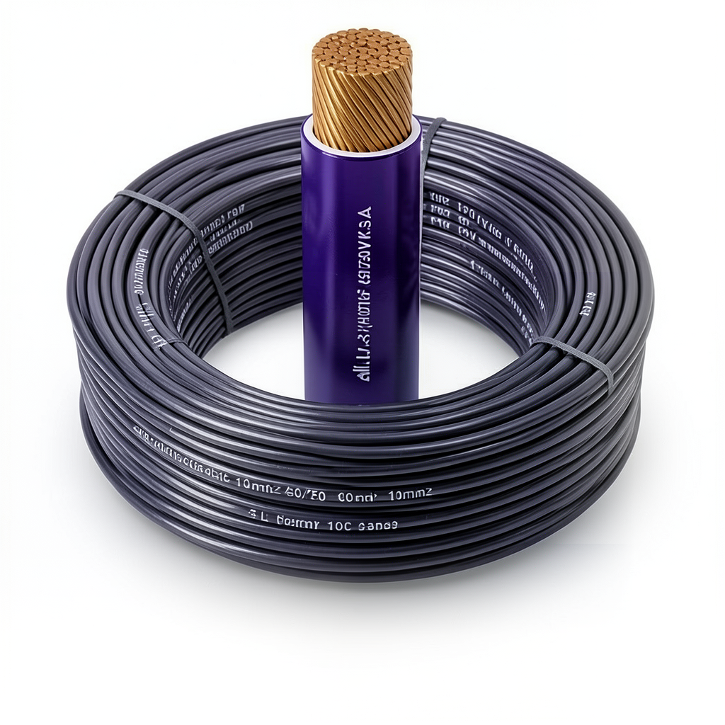 Flexible Wire 450/750 volts, Copper Conductor, PVC Insulation, 10mm2 Size, 100 Yards Coil | Al Fanar