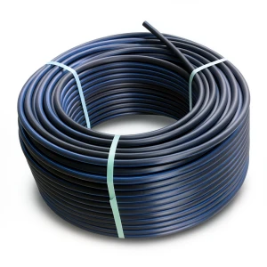 HDPE Plastic Coil Pipe Nominal Pressure 16 Bar PE80, 140 mm SDR 9 Black/Blue