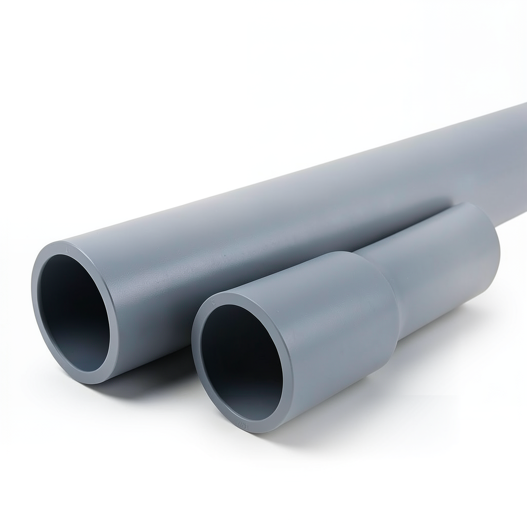 UPVC Pipes Sewage System Nominal Pressure 2 Bar Outside Diameter 140 mm Thickness 1.8 mm Gray
