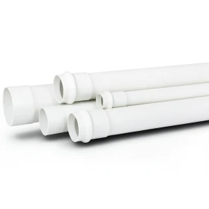 أنابيب UPVC SDR 51 مقاس 200 مم سماكة 4.5 مم لون أبيض
