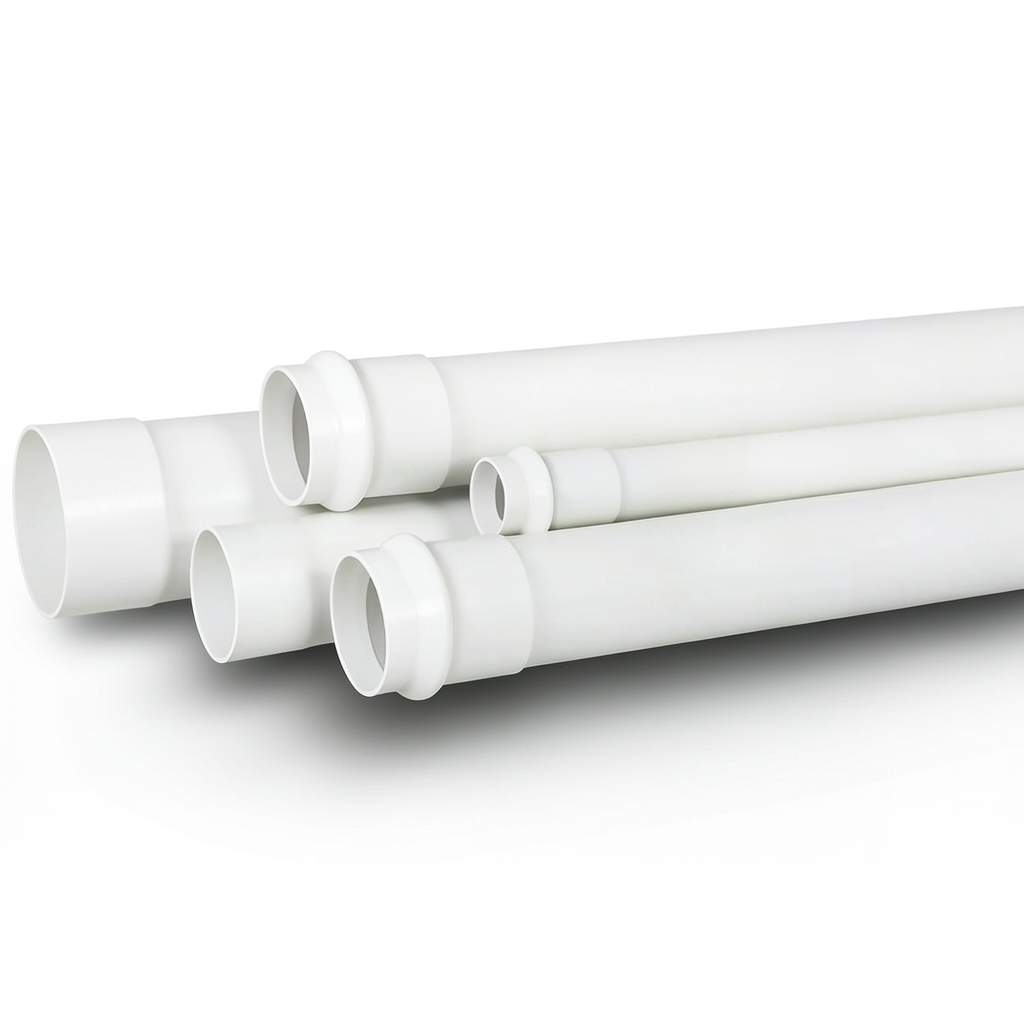 UPVC Plastic Pipe SDR 51, Outside Diameter 250 mm, Thickness 5.6 mm, White
