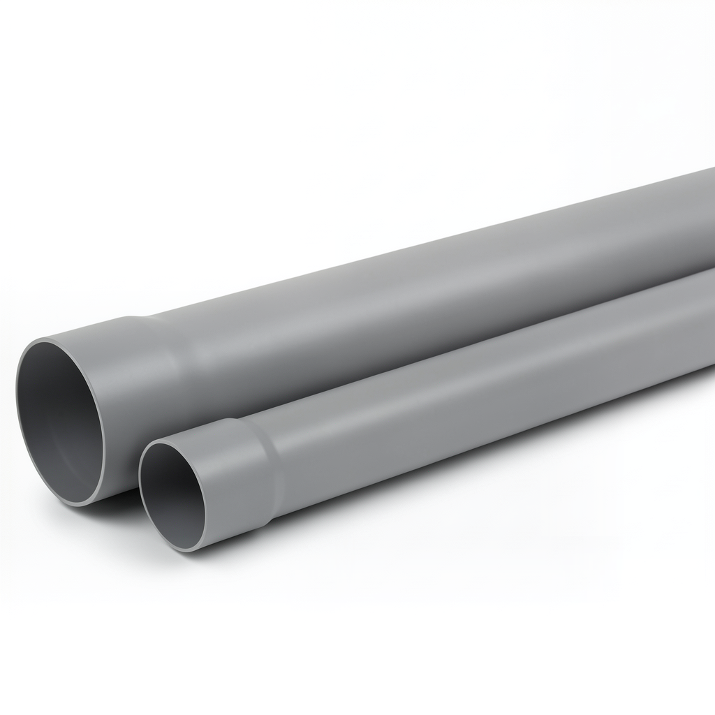 UPVC Plastic Pipe Sewerage 6 Bar Pressure 50 mm OD 1.6 mm Thickness Gray