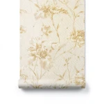 Italian Wallpaper Floral Design Beige Color, Size 10m x 1.06m, Model 82751