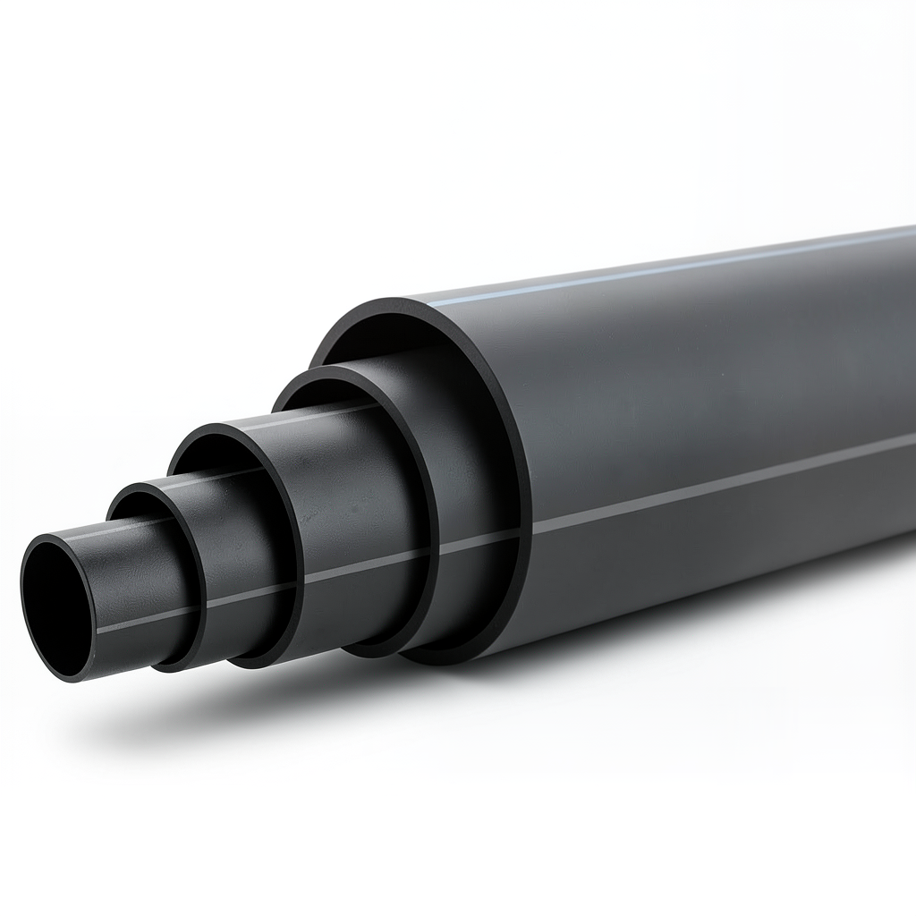 أنابيب HDPE ضغط 12.5 بار PE 80 قطر خارجي 225 مم SDR 9 لون أسود