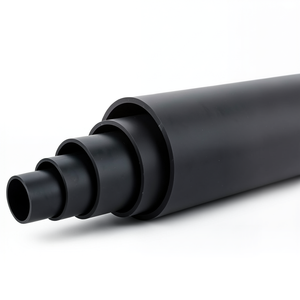 مواسير بلاستيك HDPE ضغط 12.5 بار PE 80 قطر خارجي 355 مم SDR 9 لون أسود