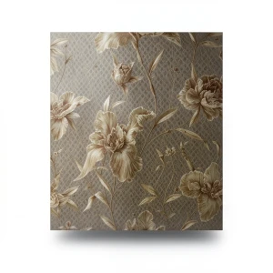 Italian Wallpaper Floral Design Dark Beige, Size 10mx1.06m, Model 82749