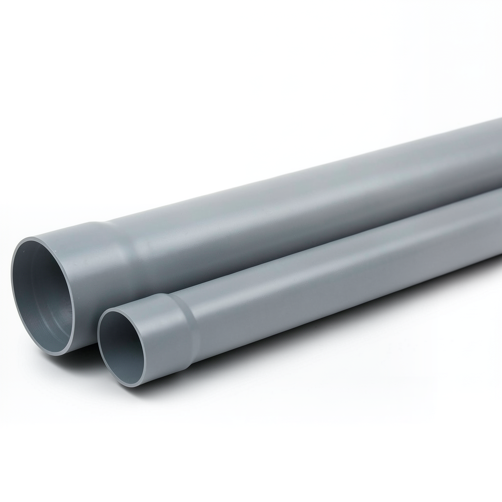 UPVC Pipe Sewerage System 6 Bar Pressure 63 mm Size 1.9 mm Thickness Grey