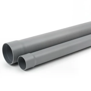 UPVC Plastic Pipe for Sewerage Systems PN 6 Bar Outside Diameter 40 mm Thickness 1.5 mm Grey Color
