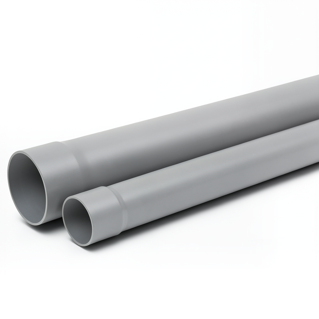 UPVC Plastic Pipe Sewerage 6 Bar Pressure 50 mm OD 1.6 mm Thickness Gray