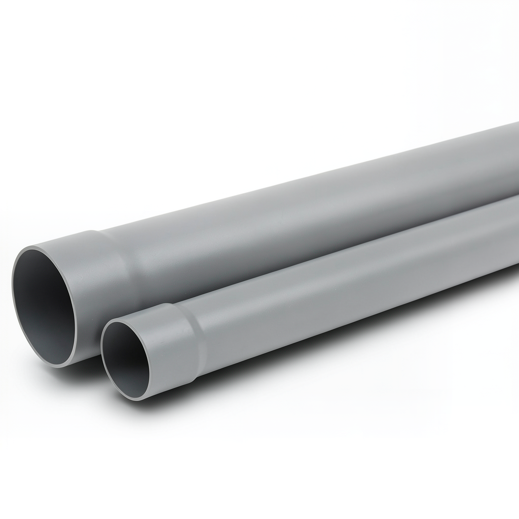 UPVC Pipe for Sewerage Systems PN 6 Bar Outside Diameter 63 mm Thickness 2.0 mm Grey Color