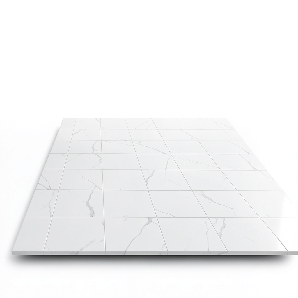 Floor Porcelain Tiles Size 60x60 cm, White Color, Crystal Model