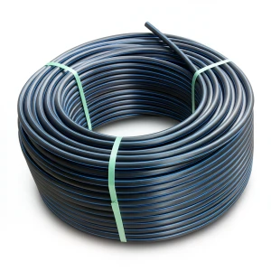 لفة أنابيب بلاستيك HDPE ضغط 16 بار PE 100، قطر خارجي 110 مم SDR 11 لون أسود مع خط أزرق