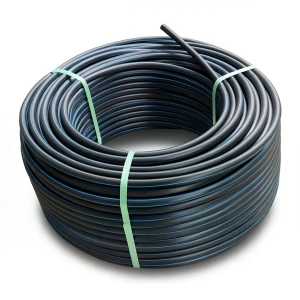HDPE Plastic Coil Pipe Nominal Pressure 20 Bar PE 100 OD 20 mm SDR 9 Black with Blue Stripes