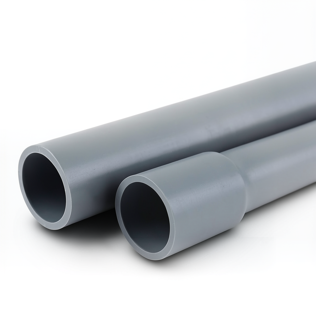 UPVC Pipes Nominal Pressure 2 Bar Outside Diameter 200 mm Thickness 1.80 mm Gray