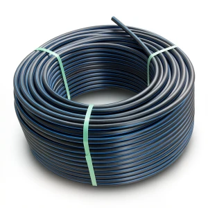 HDPE Polyethylene Coil Pipe Nominal Pressure 10 Bar PE 100 OD 90 mm SDR 17 Black with Blue Stripes
