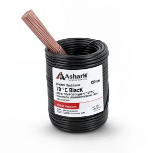لفة سلك كهرباء نحاس مجدول 120 مم 450/750 فولت معزول PVC 70°C لون اسود | شركة كابلات الشرقية للصناعة