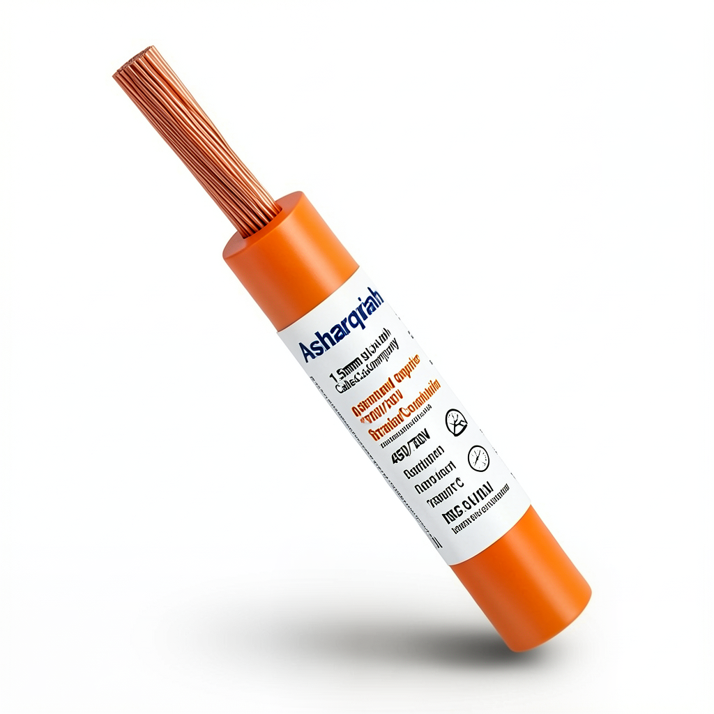 1.5mm Stranded Copper Wire 450/750V PVC 70°C Insulation Orange | Asharqiyah Cables Company for Industry
