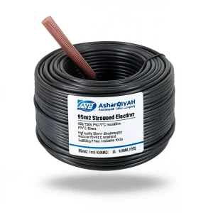 سلك كهرباء نحاس مجدول 95 مم2، 450/750 فولت، عزل PVC 70°C، لون اسود | شركة كابلات الشرقية للصناعة