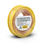 1.5 sq mm Stranded Copper Wire, 450/750V, PVC 70°C Insulation, Yellow | Asharqiyah Cables Company for Industry