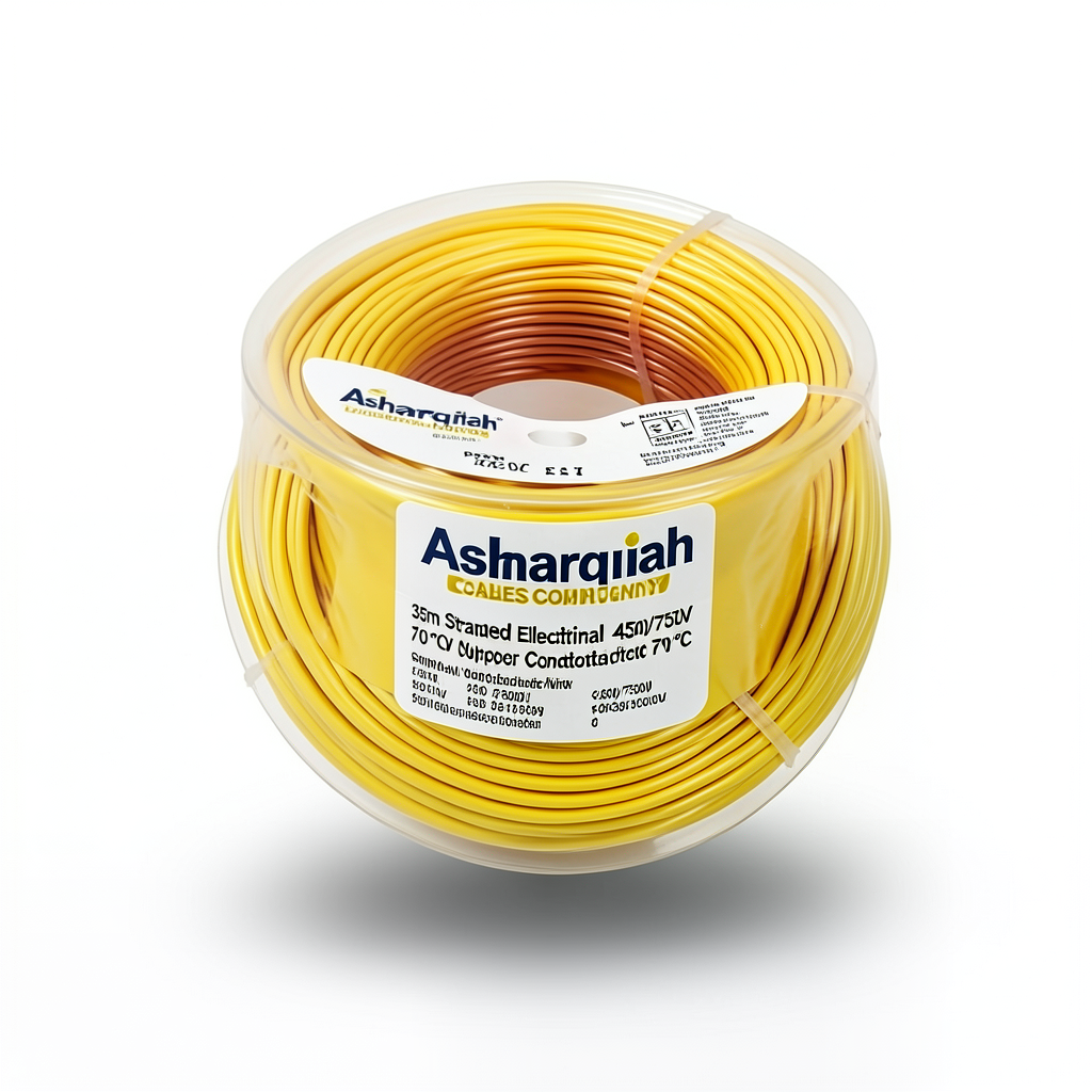35mm Stranded Electrical Wire 450/750V Copper Conductor PVC 70°C Yellow | Asharqiyah Cables Company for Industry