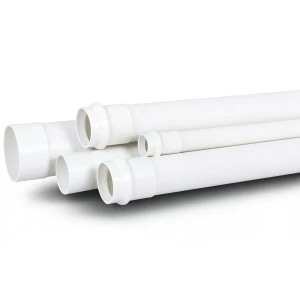 أنابيب UPVC لأنظمة الصرف تحت الأرض SDR 41 قطر خارجي 200 مم سماكة 5.6 مم أبيض