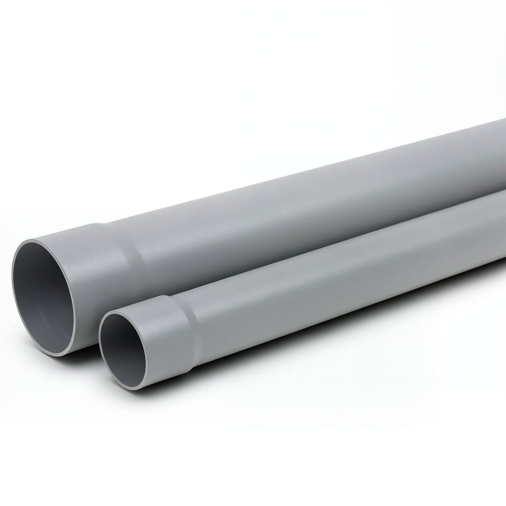 UPVC Pipe for Sewerage Systems SDR 26 Outside Diameter 75 mm Thickness 2.9 mm Gray Color