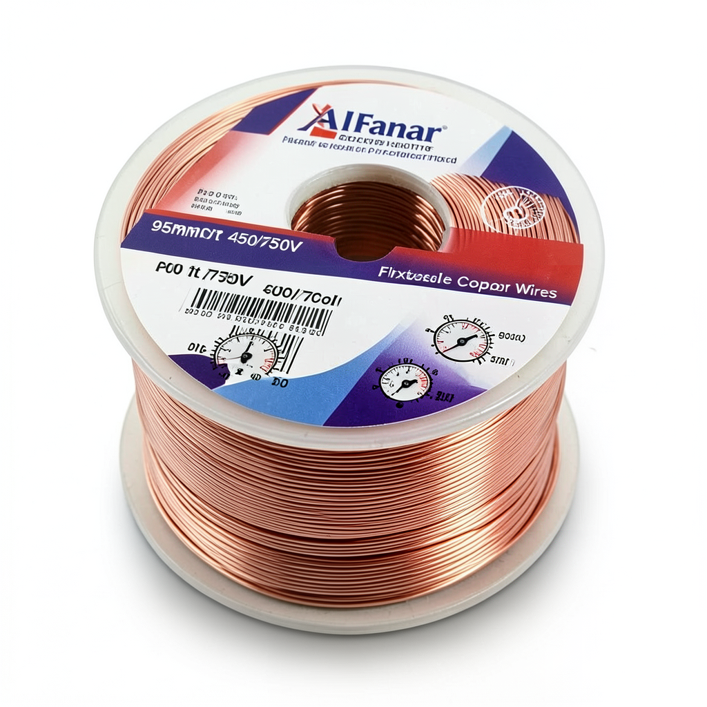 سلك نحاس كهربائي مرن 95mm موصل 450/750V، عزل PVC مقاوم للحرارة، لفافة 300 قدم | شركة الفنار