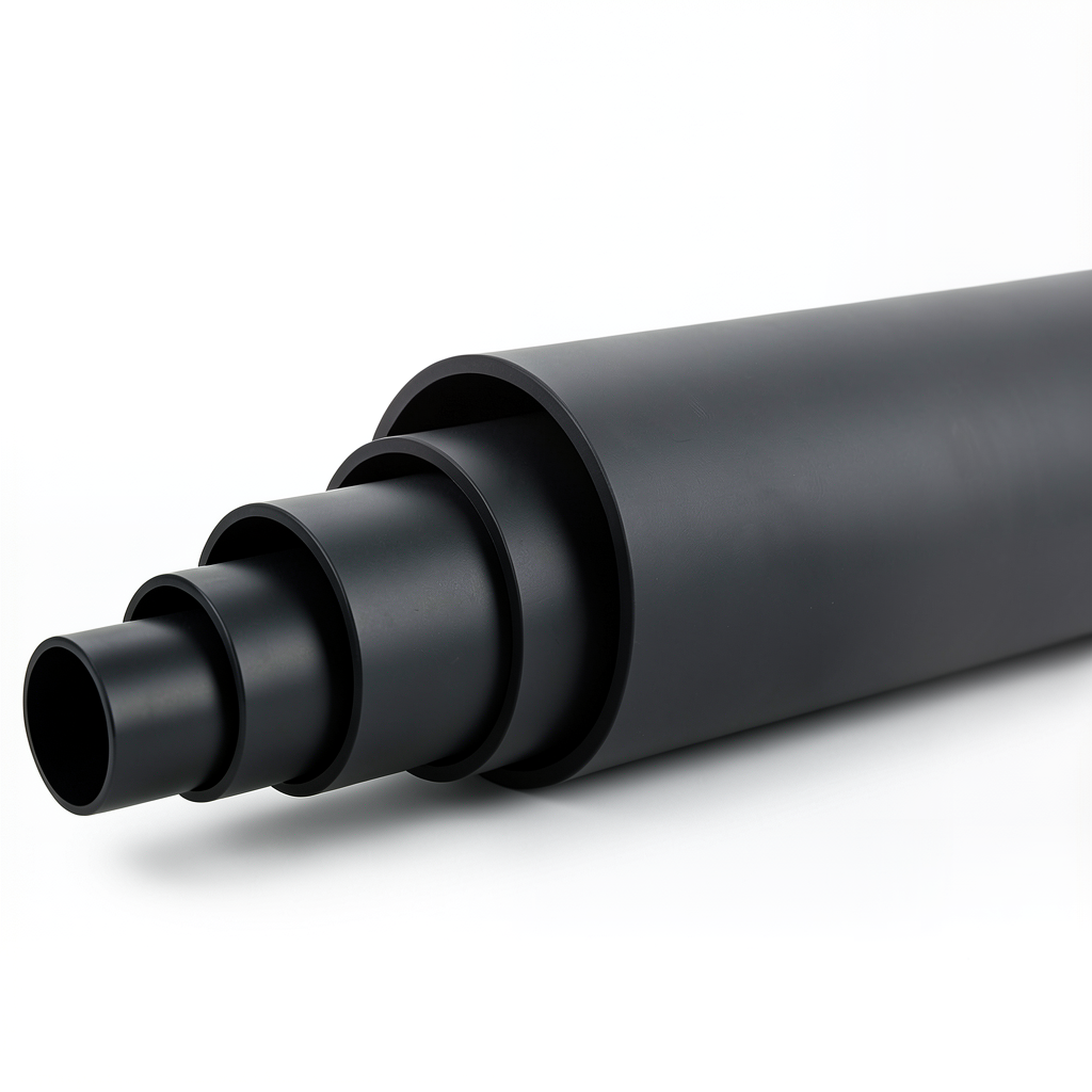 HDPE Pipe Pressure 15.3 Bar PE 80 Size 200 mm SDR 7.4 Black