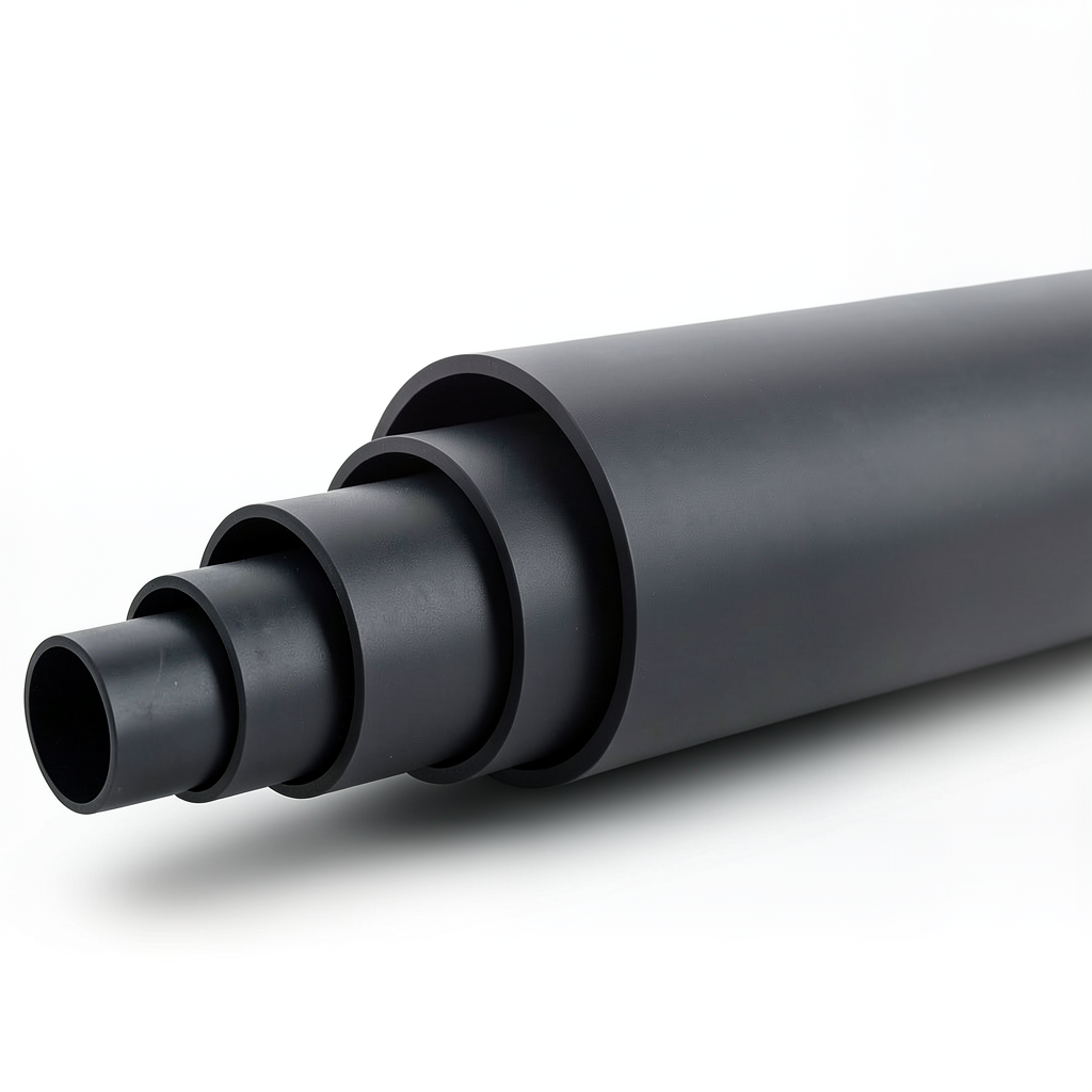 أنابيب HDPE ضغط 15.3 بار PE 80 قطر خارجي 225 مم SDR 7.4 لون أسود