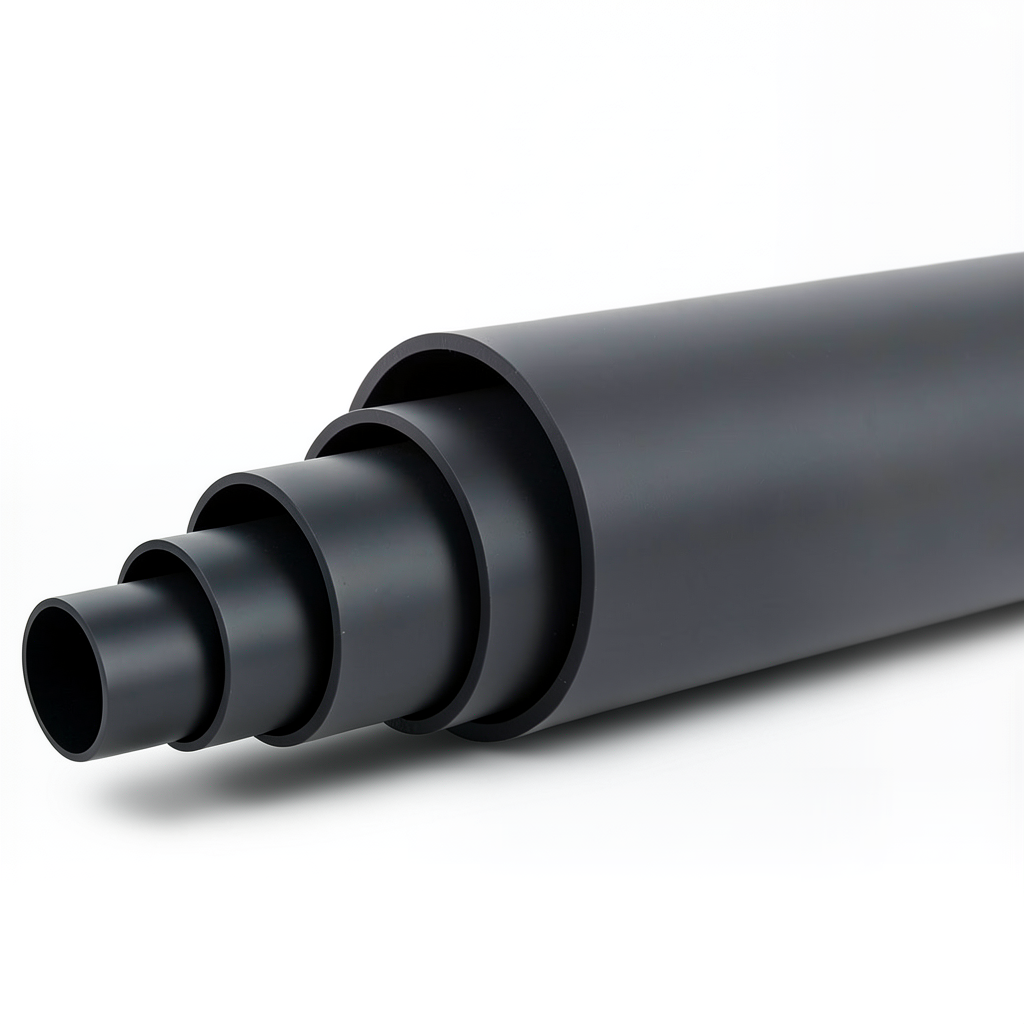 مواسير بلاستيك HDPE ضغط 15.3 بار PE 80، قطر خارجي 315 مم SDR 7.4، لون أسود