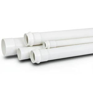 أنابيب UPVC لأنظمة الصرف تحت الأرض SDR 41 قطر خارجي 200 مم سماكة 5.6 مم أبيض