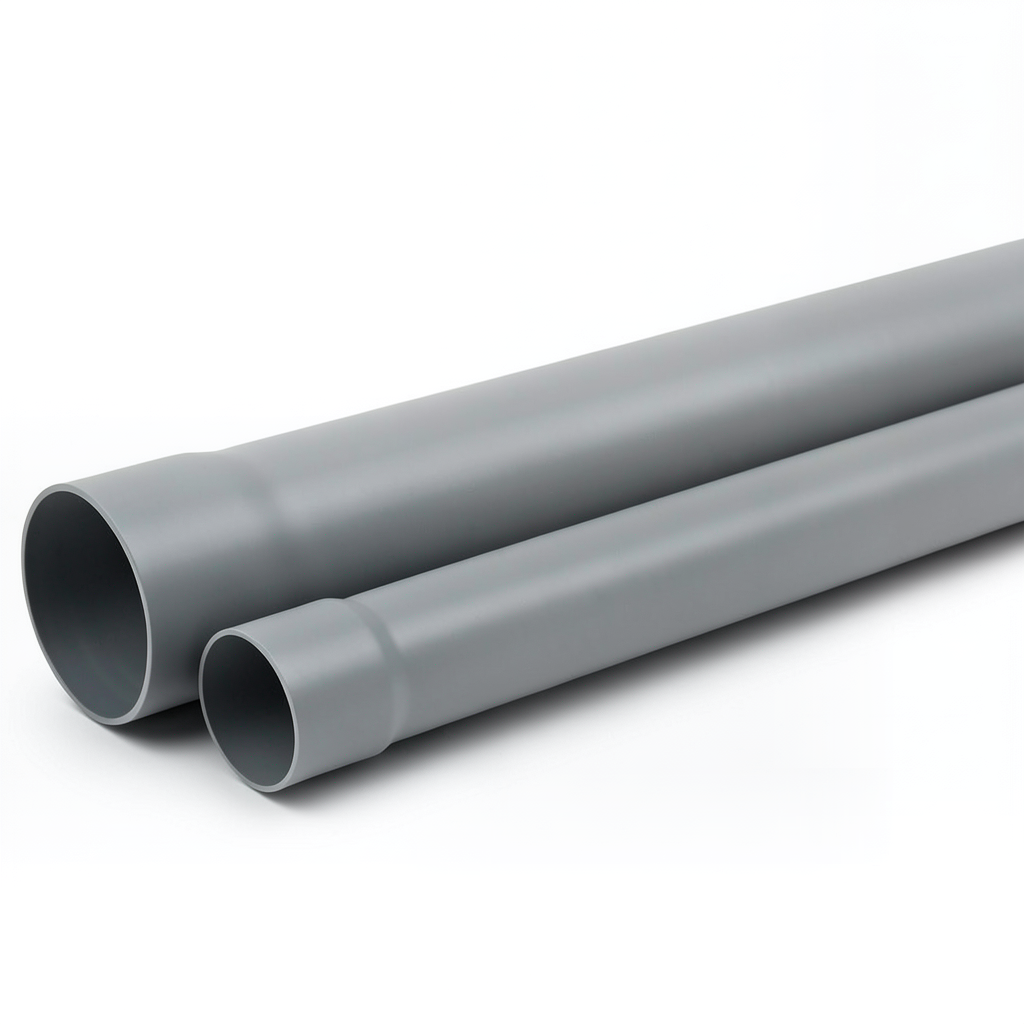 أنابيب UPVC لأنظمة الصرف الصحي ضغط 8 بار قطر خارجي 63 mm سماكة 2.5 mm لون رمادي