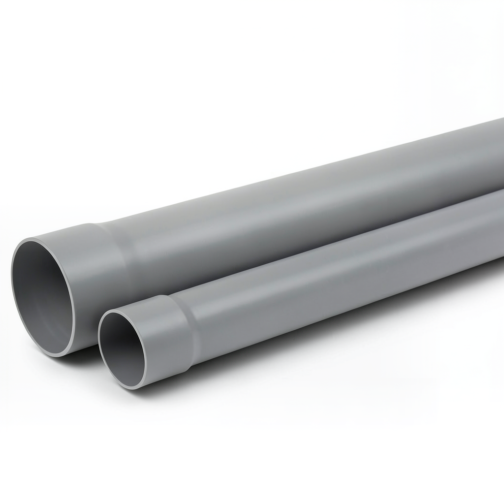UPVC Pipe for Sewerage Systems SDR 26 Outside Diameter 75 mm Thickness 2.9 mm Gray Color