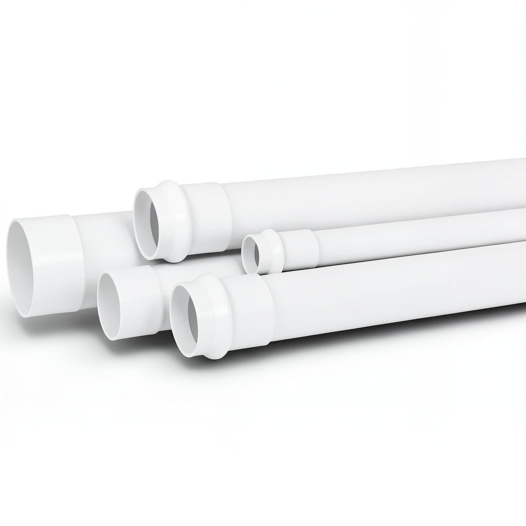 أنبوب UPVC SDR 34، قطر خارجي 110 مم، سماكة 3.8 مم، لون أبيض