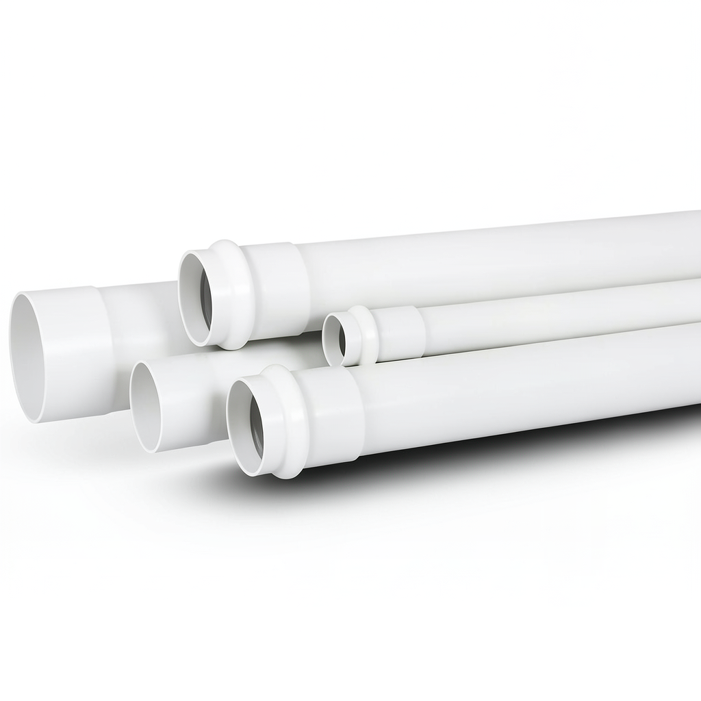 UPVC Plastic Pipe SDR 34 Size 125 mm Thickness 4.3 mm White
