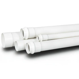 مواسير بلاستيك UPVC لانظمة الصرف تحت الارض SDR 34 مقاس 200 مم سماكة 6.7 مم لون أبيض