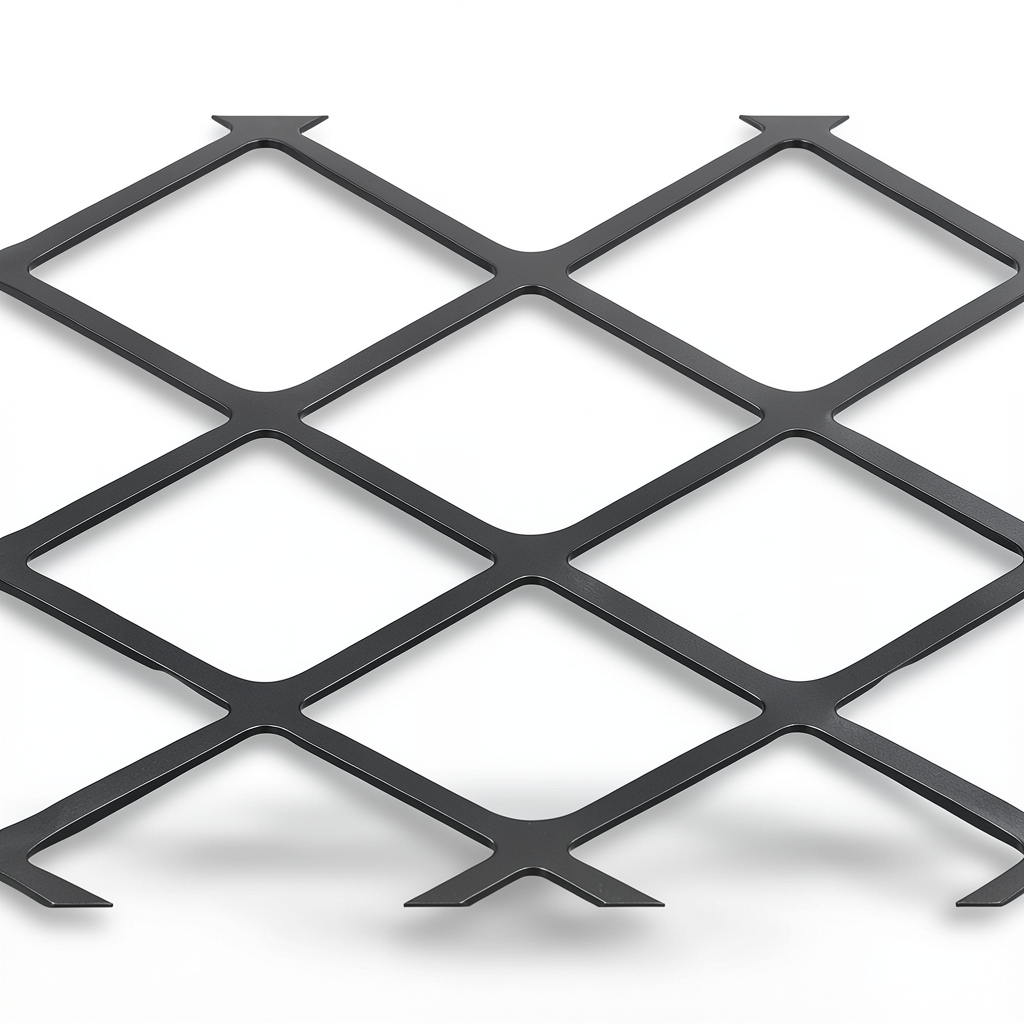 Hot Rolled Expanded Metal Mesh 3.8 mm Thickness, Size 2.44×3 m, Black Steel
