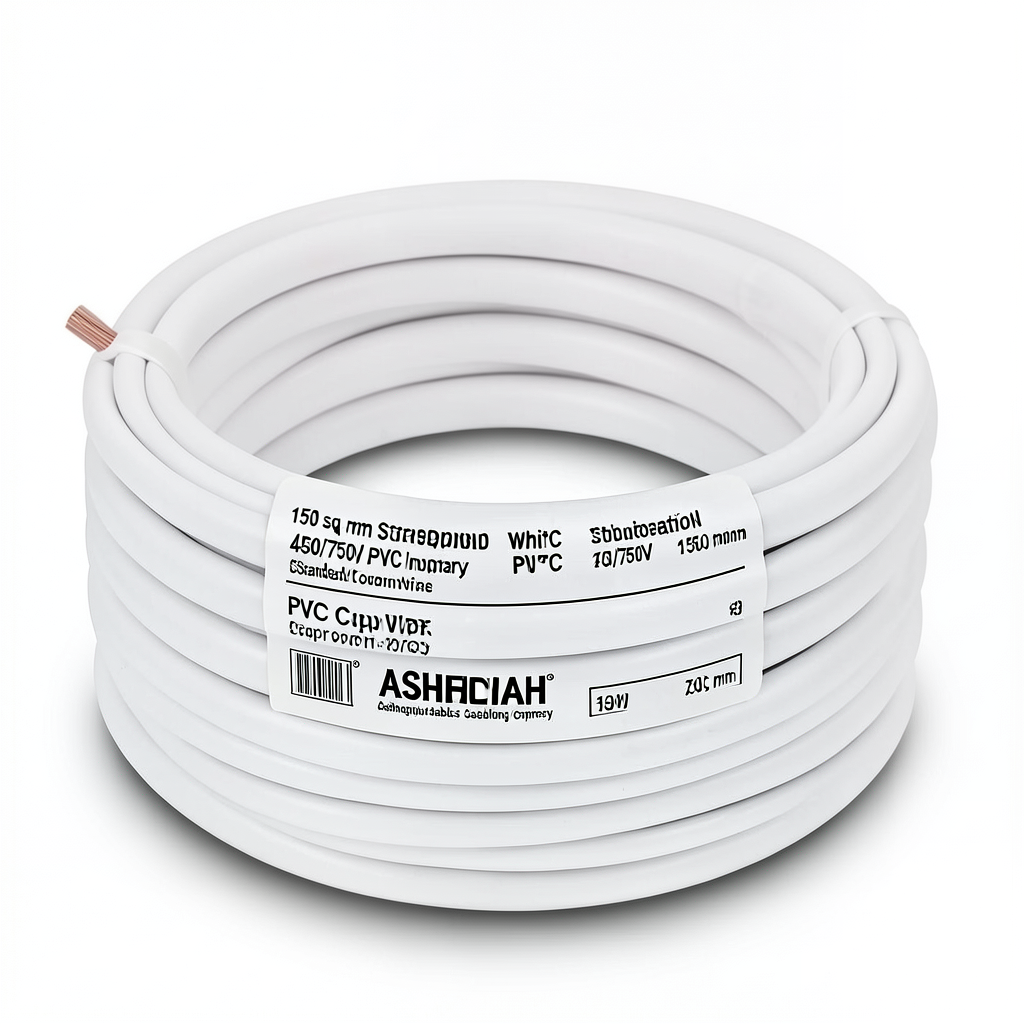 سلك نحاس مجدول 150 مم2 450/750 فولت، عزل PVC 70°C، لون أبيض | شركة كابلات الشرقية للصناعة