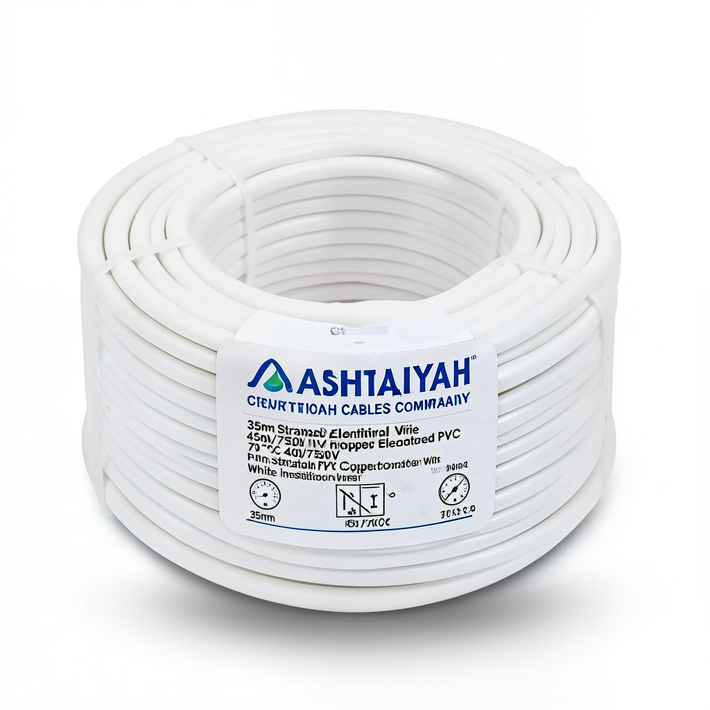 35mm Stranded Electrical Wire 450/750V Copper Conductor PVC 70°C Insulated White | Asharqiyah Cables Company for Industry