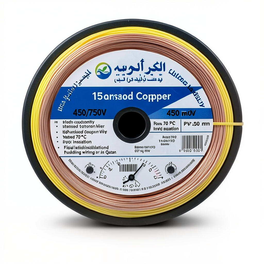 سلك نحاس مجدول 150 مم2 450/750 فولت، عزل PVC 70°C، لون اصفر | شركة كابلات الشرقية للصناعة