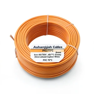 سلك مجدول نحاس 6mm، 450/750 فولت، عزل PVC 70°C، برتقالي | شركة كابلات الشرقية للصناعة