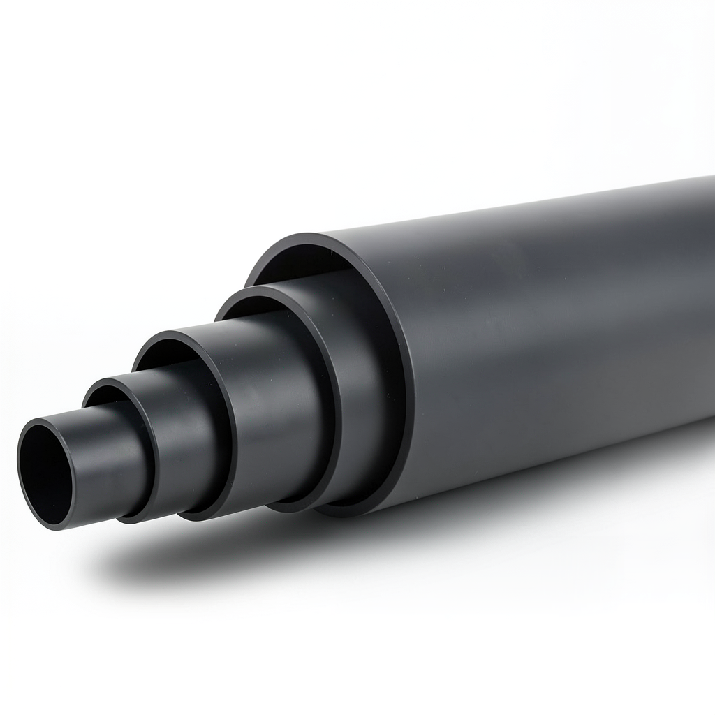 أنابيب بلاستيك HDPE ضغط 15.3 بار PE 80 قطر 355 مم SDR 7.4 أسود