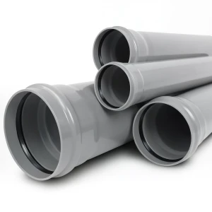 UPVC Plastic Pipe Underground Sewerage SDR 34 Size 110 mm Thickness 3.8 mm Gray