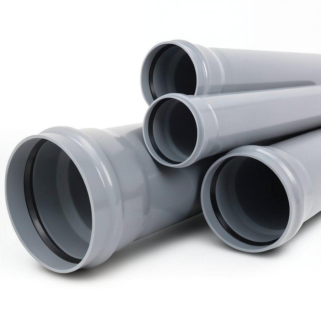 UPVC Plastic Pipe SDR 34 Size 160 mm Thickness 5.4 mm Gray | Almona