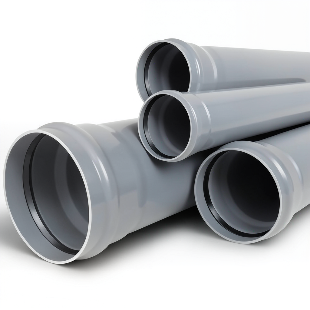 UPVC Pipe for Underground Sewerage SDR 34 Size 250 mm Thickness 8.3 mm Grey Color