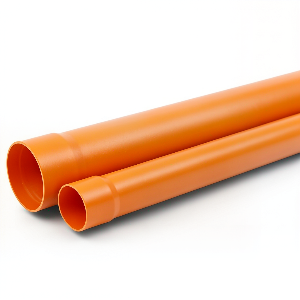 UPVC Pipe Sewerage System 63 mm 1.9 mm Thickness Orange Brown 6 Bar