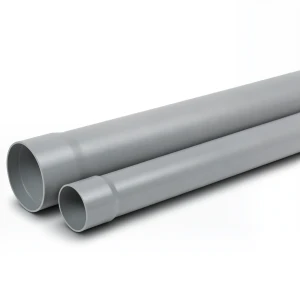 UPVC Plastic Pipe for Sewerage Systems SDR 21 Size 75 mm Thickness 2.9 mm Gray Color