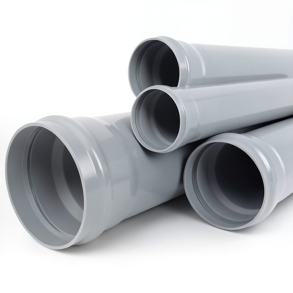 UPVC Plastic Pipe SDR 34 Size 160 mm Thickness 5.4 mm Gray | Almona