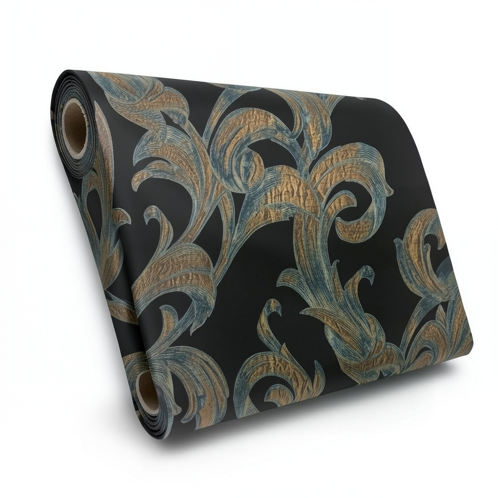 Classic Wallpaper Length 10m, Width 0.73m, Black Color, Model 57150